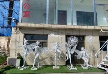 花仙子精靈雕塑，鏤空工藝制作，抽象卡通雕塑 (8)