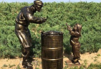 老人雕塑 彩繪民俗雕塑 黃銅古代雕塑