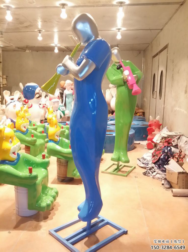 吹拉彈唱雕塑 彩繪剪紙樂隊雕塑 現(xiàn)代音樂人雕塑