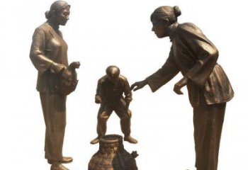 商業(yè)街老人雕塑 烤漆擺件 彩繪古代雕塑