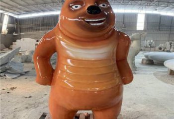 卡通熊大雕塑 田間彩繪雕塑 動(dòng)漫擺件