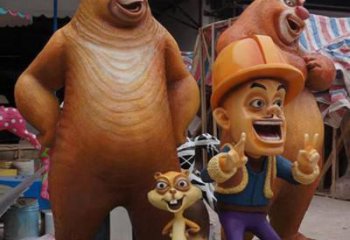 門口熊大雕塑 售樓處動(dòng)漫雕塑 彩繪小品