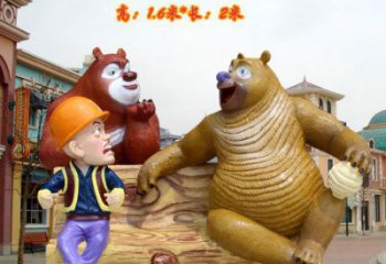 商業(yè)街熊大雕塑 售樓處雕塑 卡通擺件