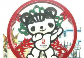 大門口福娃雕塑 公園鏤空體育雕塑 仿真奧運(yùn)雕塑