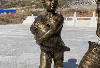 別墅區爆米花雕塑 大型別墅區民俗雕塑 青銅小吃雕塑