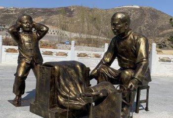 景觀爆米花雕塑 仿真景觀民俗雕塑 黃銅小吃雕塑