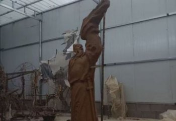 庭院李白雕塑 公園草地古代雕塑 鍛造詩人雕塑