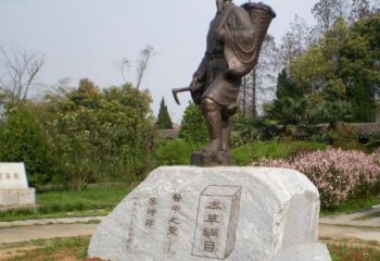 別墅區(qū)李時(shí)珍雕塑 大型別墅區(qū)人物雕塑 鑄銅名醫(yī)雕塑