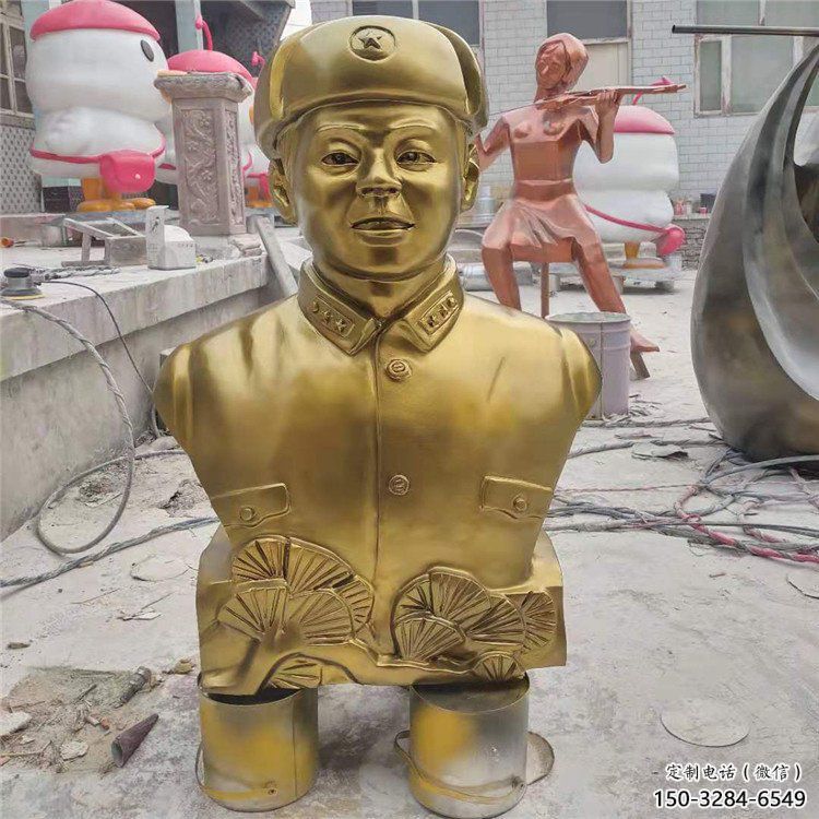 街道雷鋒雕塑 現(xiàn)代景觀人物雕塑 彩繪英雄雕塑