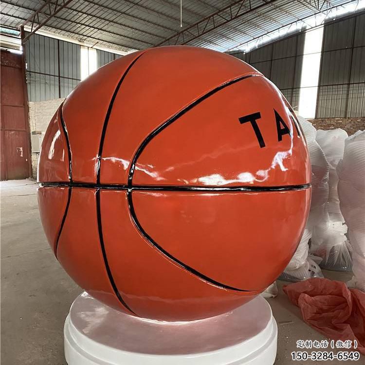 美陳籃球雕塑 異形噴水球形雕塑 酒店球類雕塑