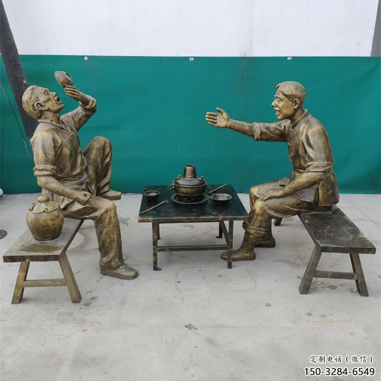 街道火鍋雕塑 現(xiàn)代小吃雕塑 彩繪民俗文化雕塑