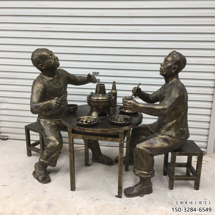 商業(yè)街火鍋雕塑 烤漆民俗雕塑 彩繪小吃文化雕塑