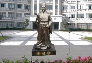 李時珍雕塑 彩繪黃銅古代雕塑 現代名醫(yī)雕塑
