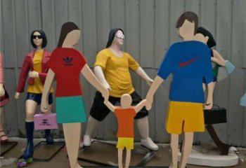 和睦情侶雕塑 幸福雕塑 步行街擺件