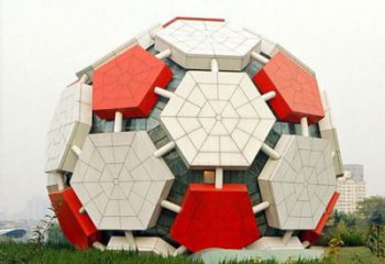 房地產足球雕塑 剪影景觀球體雕塑 鍛造球類雕塑