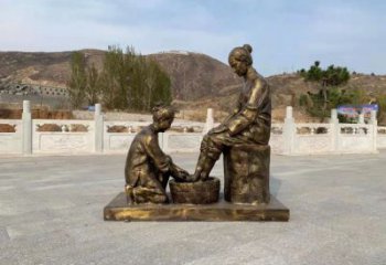 孝道雕塑 仿真景觀人物雕塑 烤漆文化雕塑