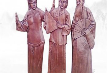 村口京劇雕塑 仿古民俗雕塑 公園唱戲雕塑