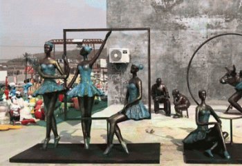 廣場舞蹈雕塑 抽象女孩雕塑 烤漆跳舞雕塑