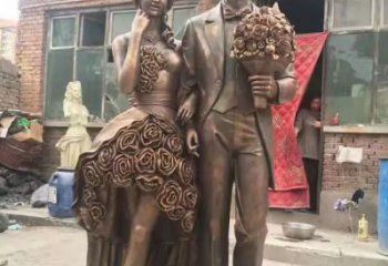 農(nóng)村愛情雕塑 抽象藝術(shù)戀人雕塑 烤漆親吻雕塑