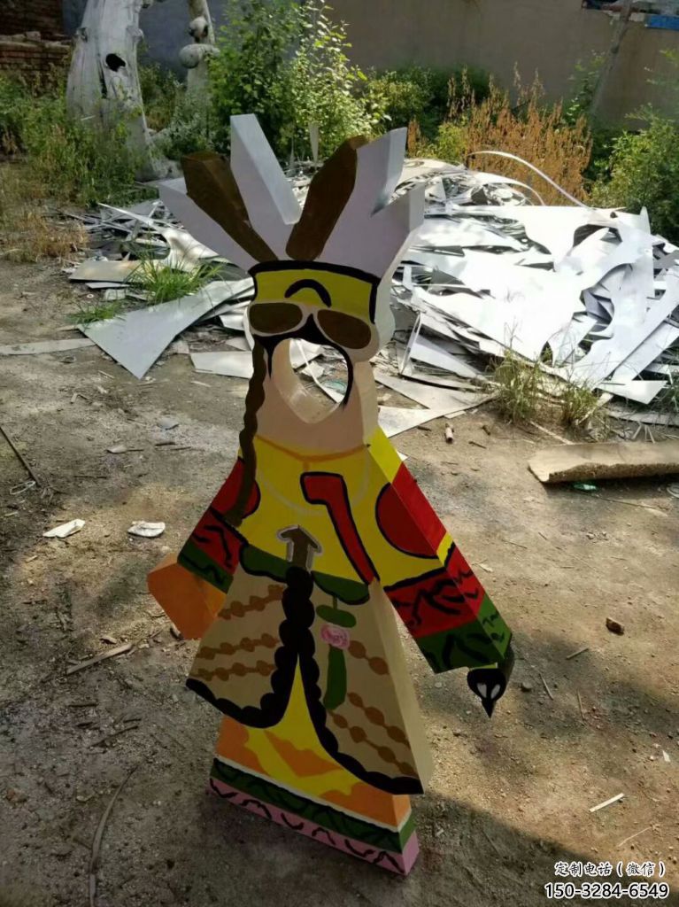 街道皮影雕塑 現代傳統雕塑 彩繪雕塑