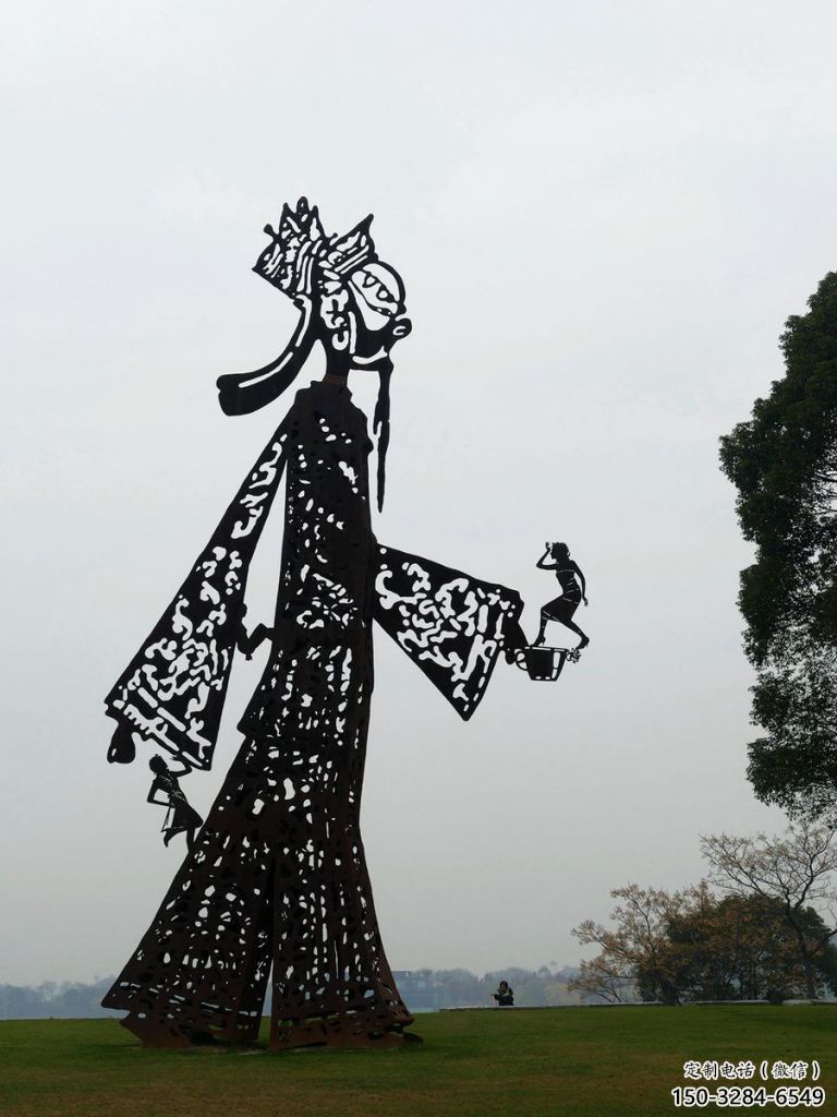 街頭皮影雕塑 大型傳統雕塑 別墅區傳統雕塑