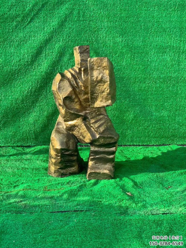 房地產武術雕塑 現(xiàn)代功夫雕塑 幾何練拳雕塑