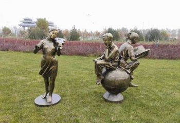 創(chuàng)意讀書雕塑 步行街店門口雕塑 學(xué)校小品