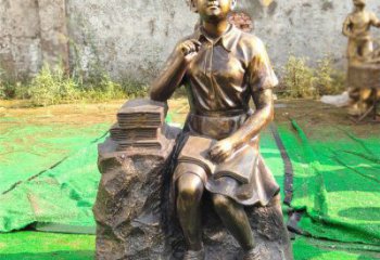 仿古讀書雕塑 庭院仿真雕塑 田間小品