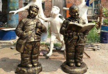 門口讀書雕塑 售樓處學(xué)校雕塑 仿真小品