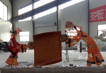 大門口皮影雕塑 發光公園雕塑 仿真傳統雕塑