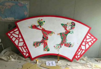 農村皮影雕塑 抽象藝術傳統雕塑 烤漆雕塑