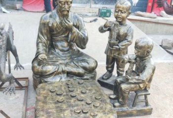 彩繪下象棋雕塑 現(xiàn)代雕塑 公園民俗雕塑