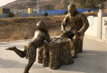 大型商場(chǎng)下象棋雕塑 仿真雕塑 戶外民俗雕塑