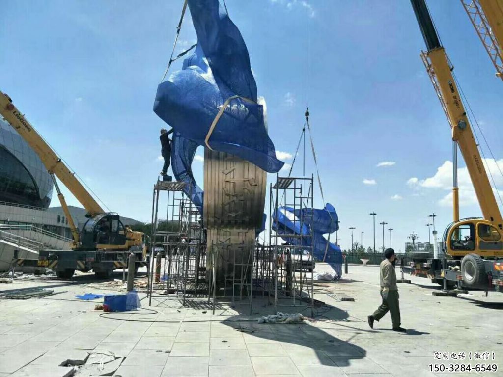 運動場建筑雕塑，不銹鋼五環雕塑，景區烤漆建筑雕塑