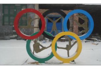 奧運環(huán)不銹鋼雕塑，景觀不銹鋼雕塑