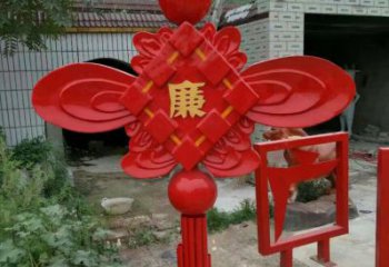 城市中國結雕塑廠家，烤漆工藝制作，民俗文化標識