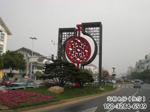 景區中國結雕塑廠家，烤漆工藝制作，民俗文化標識