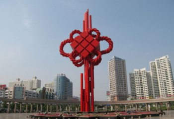 庭院中國結(jié)雕塑廠家，烤漆工藝制作，民俗文化標(biāo)識(shí)