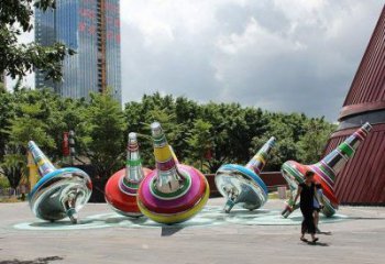 園林陀螺雕塑 大型景觀雕塑 中式地標(biāo)雕塑