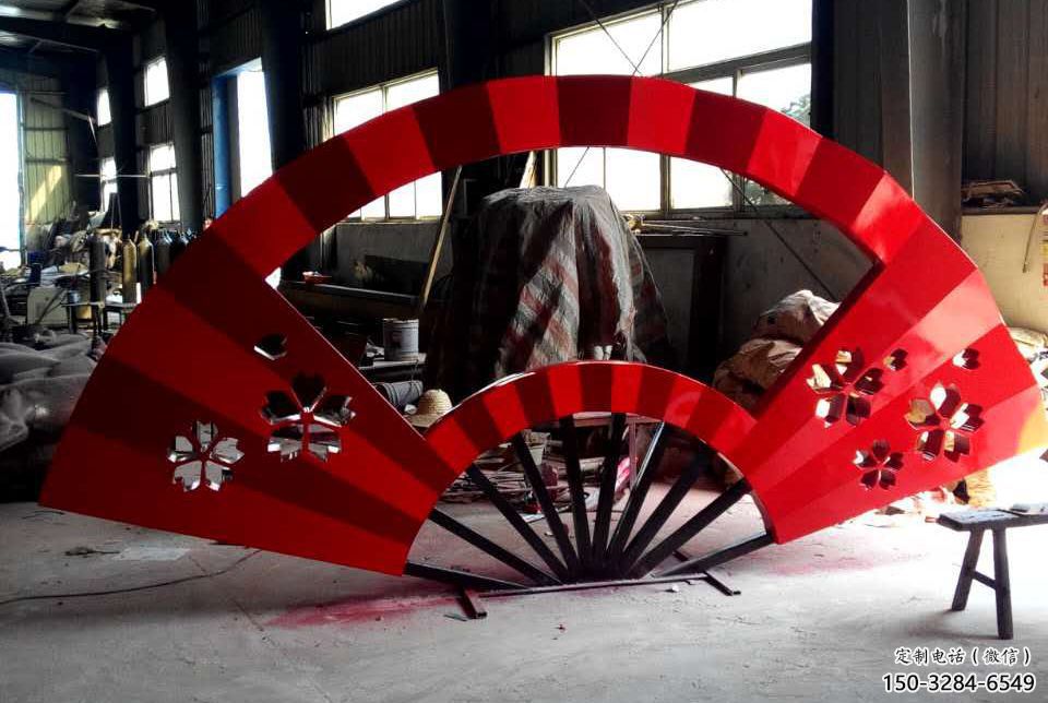 房地產(chǎn)扇子雕塑 剪影景觀雕塑 鍛造扇形雕塑