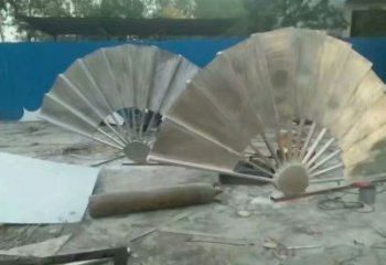 抽象扇子雕塑 啞光景觀雕塑 室內扇形雕塑