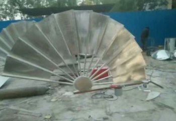 廣場扇子雕塑 抽象景觀雕塑 烤漆扇形雕塑