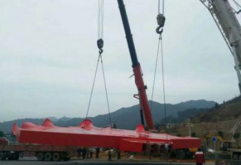 戶外扇子雕塑 噴漆景觀雕塑 燈光扇形雕塑