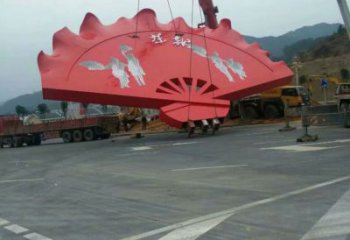 花邊扇子雕塑，廣場不銹鋼雕塑