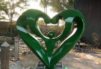 仿真愛心雕塑 電鍍現(xiàn)代雕塑 廣場雕塑