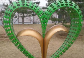 雙心雕塑廠家，創意設計，城市園林小品
