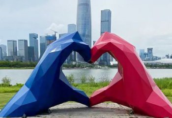 心形雕塑 抽象藝術雕塑 烤漆愛情雕塑