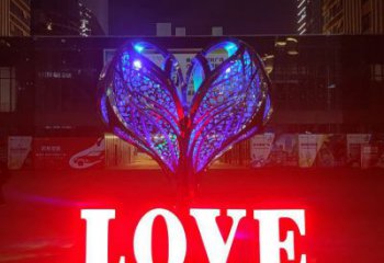 政府心形雕塑 仿真桃心雕塑 烤漆愛情雕塑