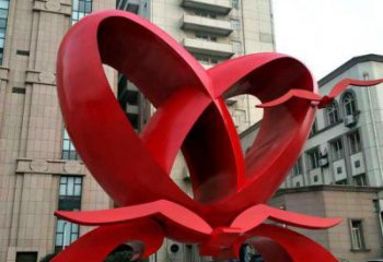 步行街雙心雕塑 游樂場桃心雕塑 鑄造心心相印雕塑