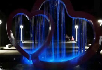 街頭雙心雕塑 大型別墅區(qū)雕塑 鋼管心心相印雕塑